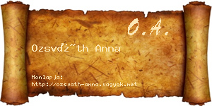 Ozsváth Anna névjegykártya