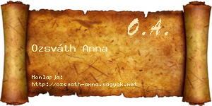Ozsváth Anna névjegykártya